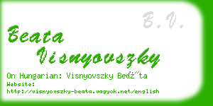 beata visnyovszky business card
